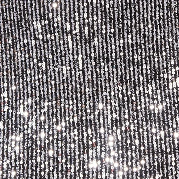 Silver Sequins Sleeveless Cowl Neck Backless Open Back Bodycon Mini Dress - Picture 10 of 11